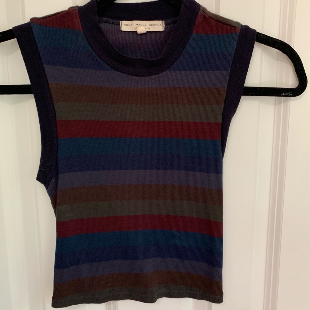 Striped crop tank